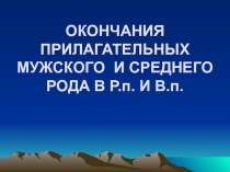 Презентация по русскому языку на тему ОКОНЧАНИЯ ПРИЛАГАТЕЛЬНЫХ МУЖСКОГО И СРЕДНЕГО РОДА В Р.п. И В.п.