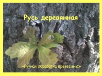 Презентация к уроку технологии. Ручная обработка древесины, корнепластика.