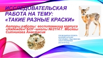 Исследовательская работа Такие разные краски