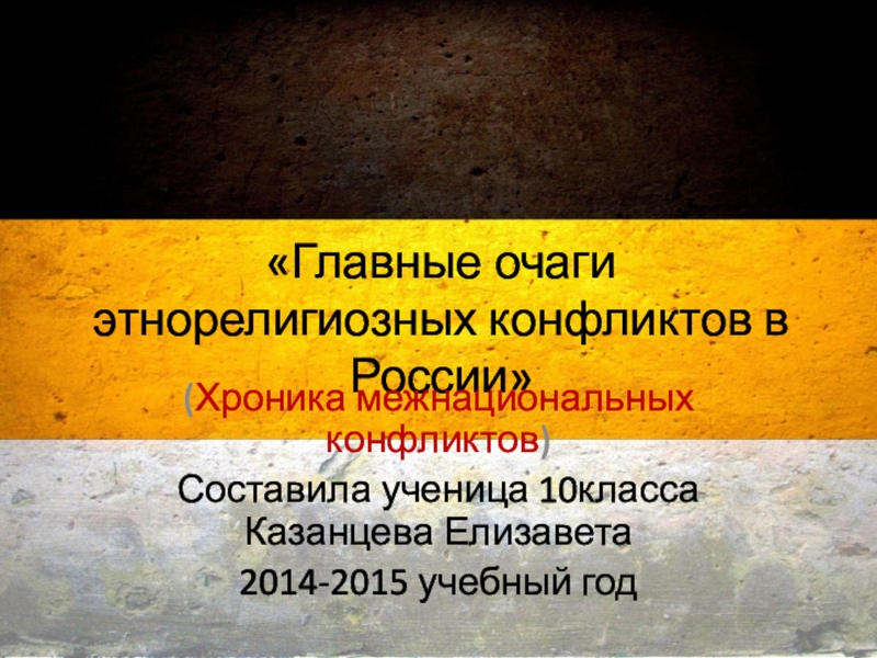 Презентация Главные очаги этнорелигиозных конфликтов в России
