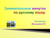 Презентация. Тема: Занимательные минутки по русскому языку.