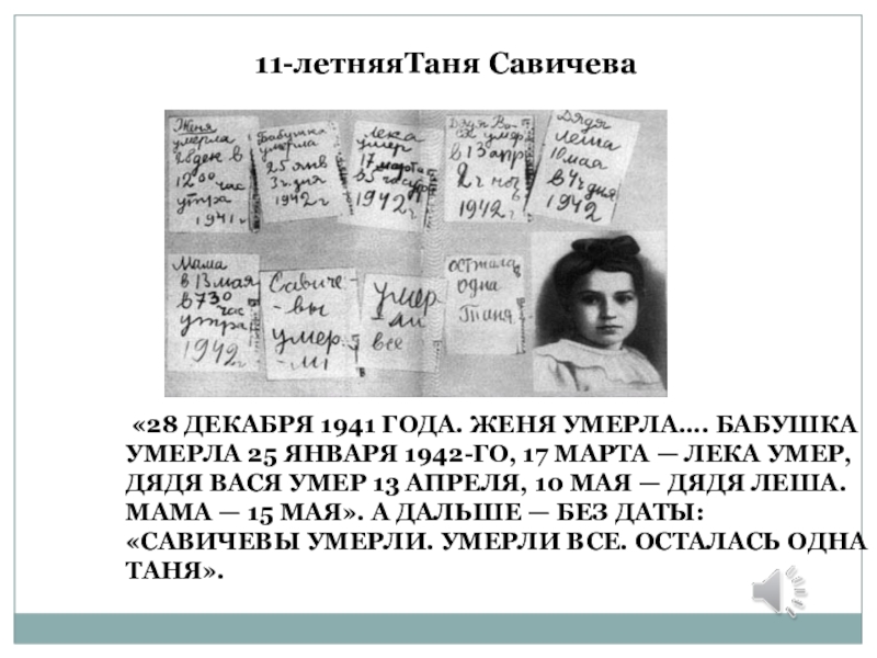 25 декабря 1942 года. Осталась одна Таня классный час. Таня Савичева дядя Леша. Таня Савичева дядя Вася.