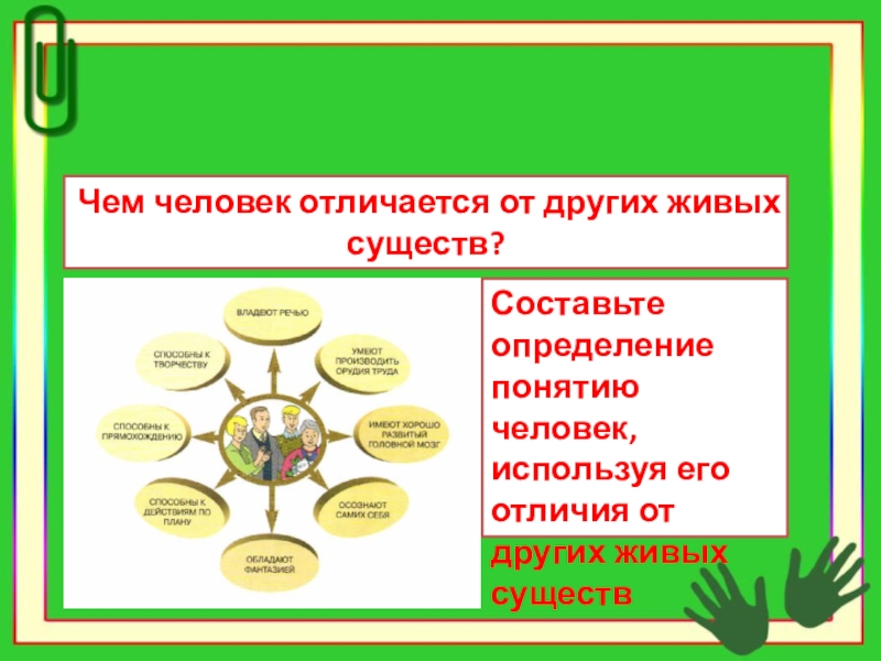 Отличие человека от живых существ