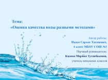 Оценка качества воды разными методами