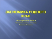 Презентация по окружающему миру на тему Экономика родного края.Нижегородская область