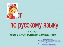 Презентация по русскому языку на тему Имя существительное