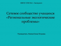 Презентация сетевого сообщество учащихся - материалы для коллег