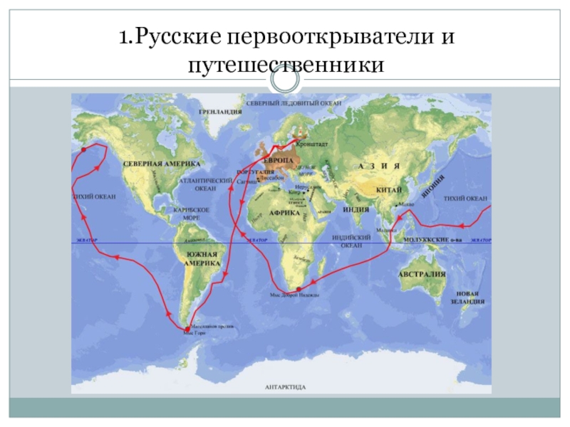 Карта маршрутов русских первопроходцев