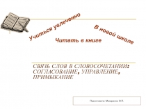 Электронный образовательный ресурс Связь слов в словосочетании: согласование, управление, примыкание