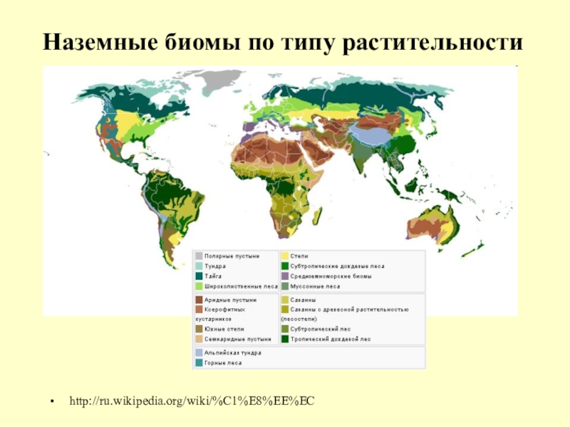 Растительность карта мира