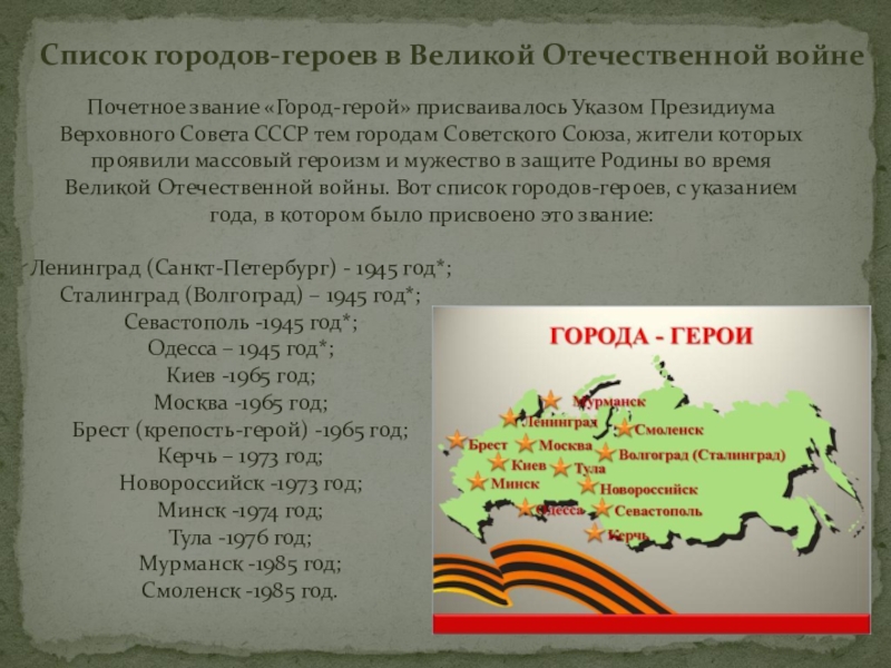 Города герои советского союза. Города-герои Великой Отечественной войны список. Города-герои России список. Город герой список городов.