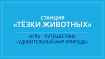 ИГРА – ПУТЕШЕСТВИЕ УДИВИТЕЛЬНЫЙ МИР ПРИРОДЫ