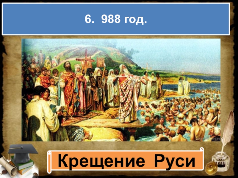 988 год крещение руси. 988 Год. Разложить открытки повести временных лет крещение Руси.