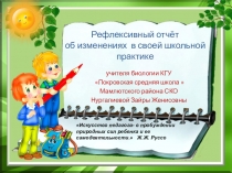Презентация Рефлексивный отчёт об изменениях в своей школьной практике