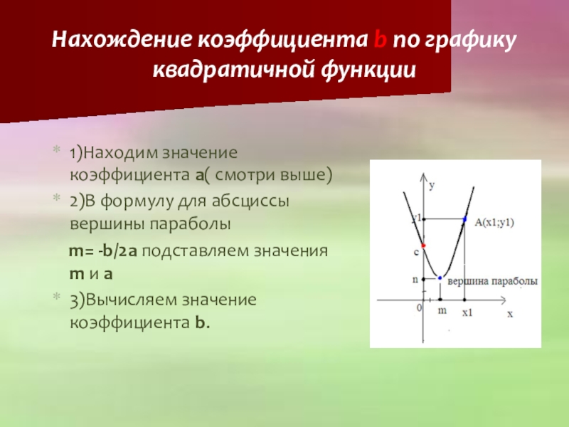 Как найти в по графику квадратичной функции