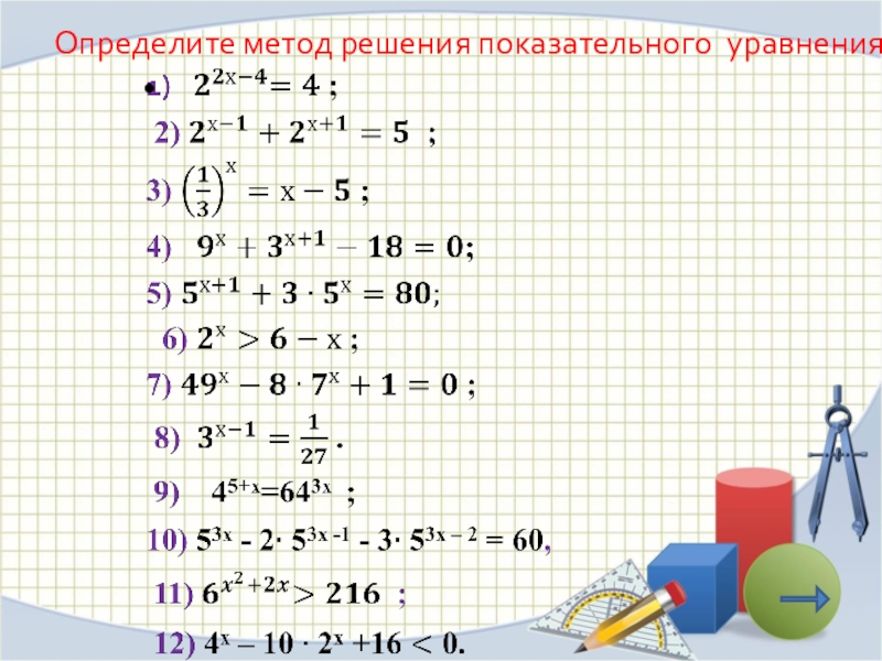 Системы показательных уравнений и неравенств 10 класс презентация