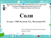 Презентация по химии на тему Соли