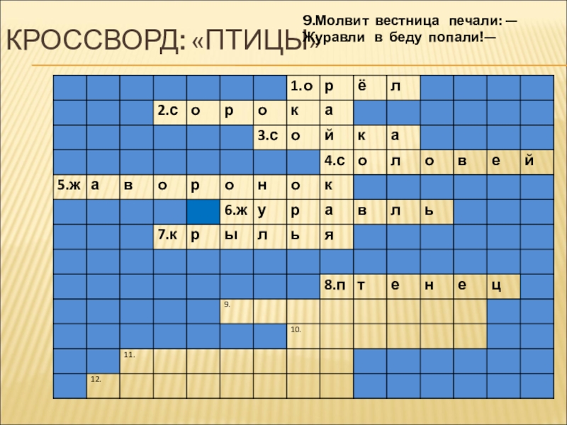 Домашняя птица кроссворд. Кроссворд про журавля. Кроссворд про сойку. Птичьи трели 5 букв сканворд. Кроссворд птица 11 букв.