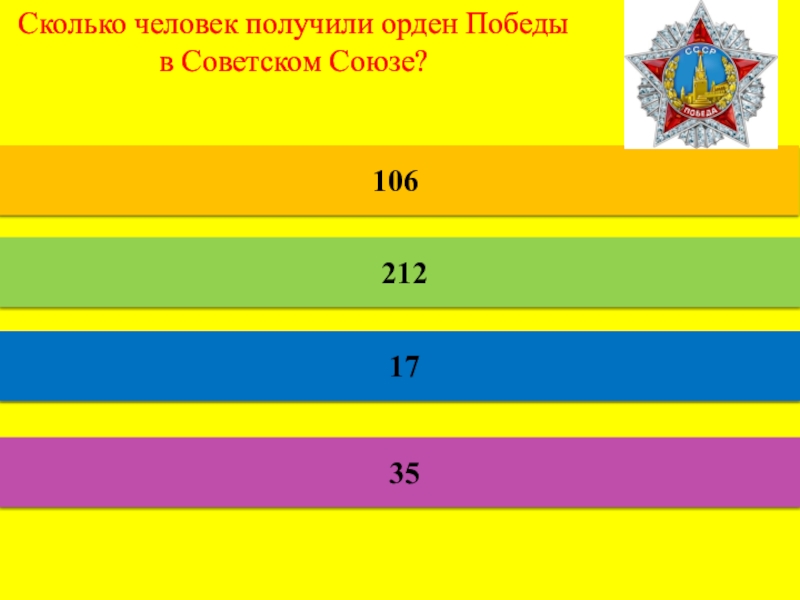 Сколько союзов. Сколько человек получили орден Победы.