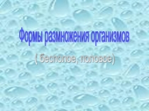 Презентация по биологии к уроку  Формы размножения (половое, бесполое), 10 класс.