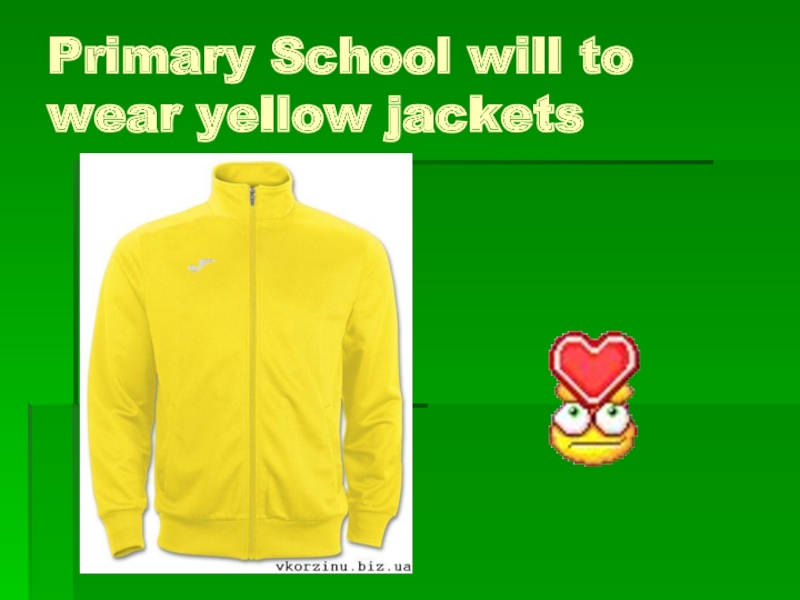 Primary School will to wear yellow jackets
