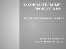 Презентация по праву на тему Законодательная деятельность в РФ