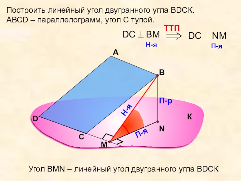 Чему равен линейный угол двугранного угла
