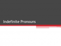 Презентация по английскому языку на тему Indefinite Pronouns (4 класс)