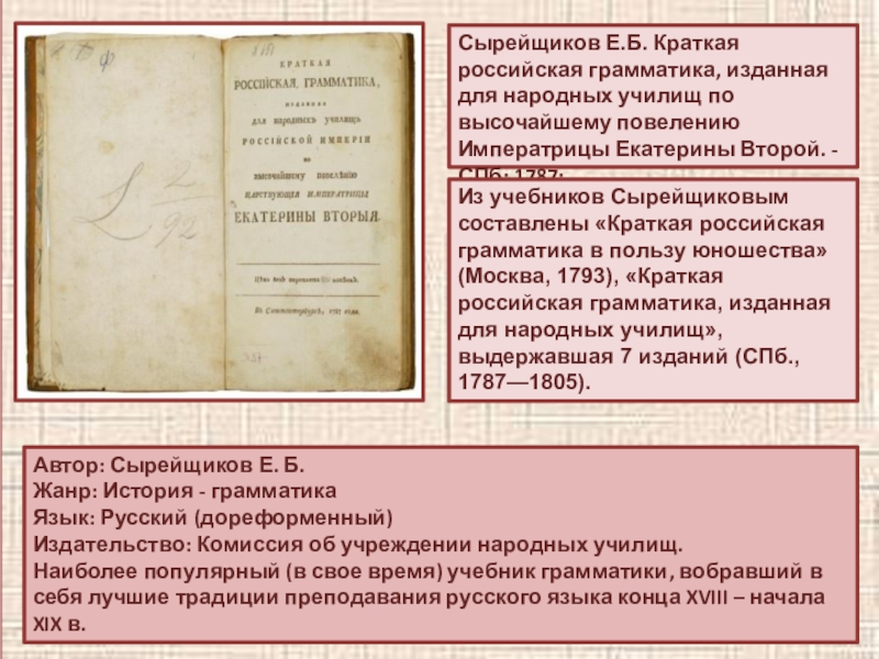 Реферат: Предмет и задачи истории грамматики русского языка