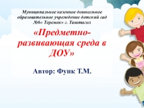 Предметно-развивающая среда в ДОУ