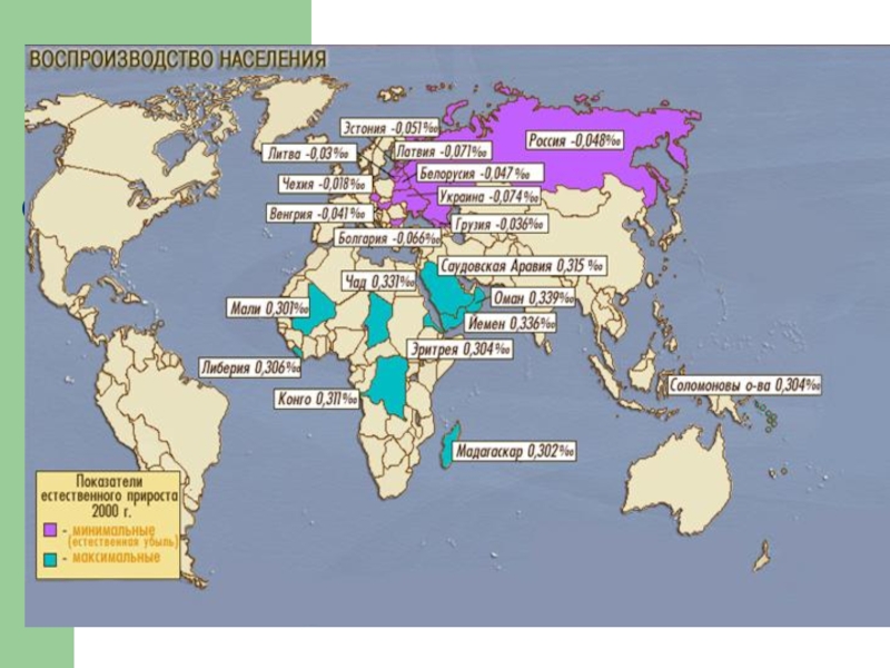 Россия воспроизводство населения контурная карта