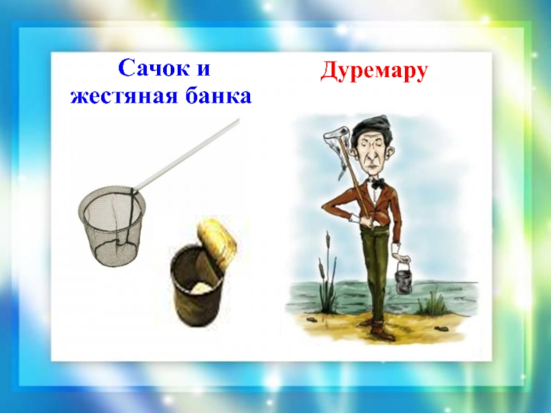 Сачок и жестяная банкаДуремару