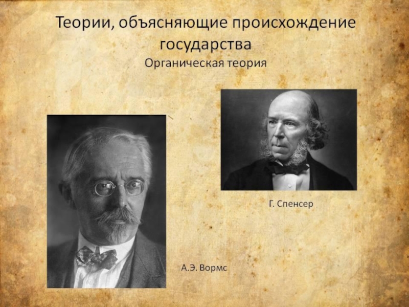 Органический представитель. Органическая теория происхождения государства. Вормс теория происхождения государства. Вормс органическая теория происхождения государства. Органическая теория происхождения.