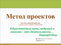 Презентация  Проектная деятельность в начальной школе