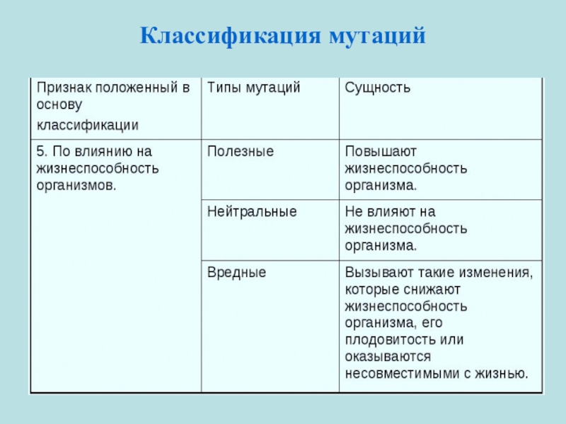 Проект мутации и их значение