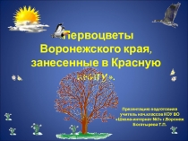 Презентация по природоведению во 2 классе на тему: Первоцветы Воронежского края