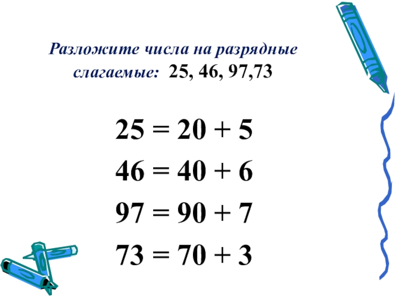 Разложить число на слагаемые. Разложи числа на разрядные слагаемые. Разложение чисел на разрядные слагаемые. Разложить число на разрядные слагаемые. Разложить на сумму разрядных слагаемых.