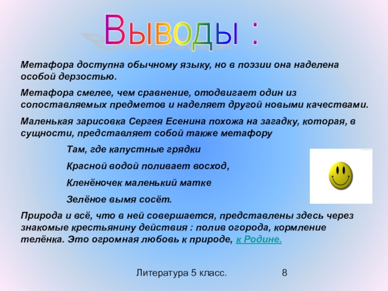 История 5 класс выводы. Метафора вывод. Метафора 5 класс. Метафоры про математику. Метафора это в литературе 5 класс презентация.