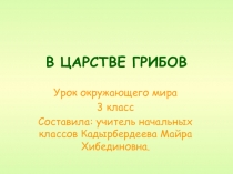 Презентация по окружающему миру В царстве грибов