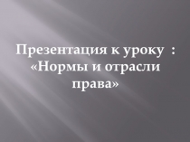Презентация по обществознанию на тему: Нормы и отрасли права