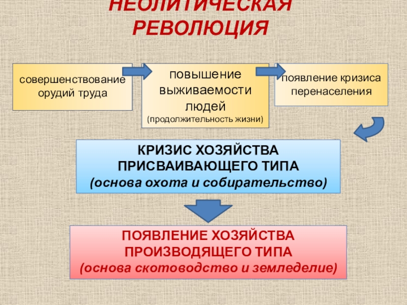 Присваивающее хозяйство это. Неолитическая революция присваивающее и производящее хозяйство. Неолитическая революция схема. Кризис присваивающего хозяйства пути решения. Типы хозяйства присваивающий и производящий.