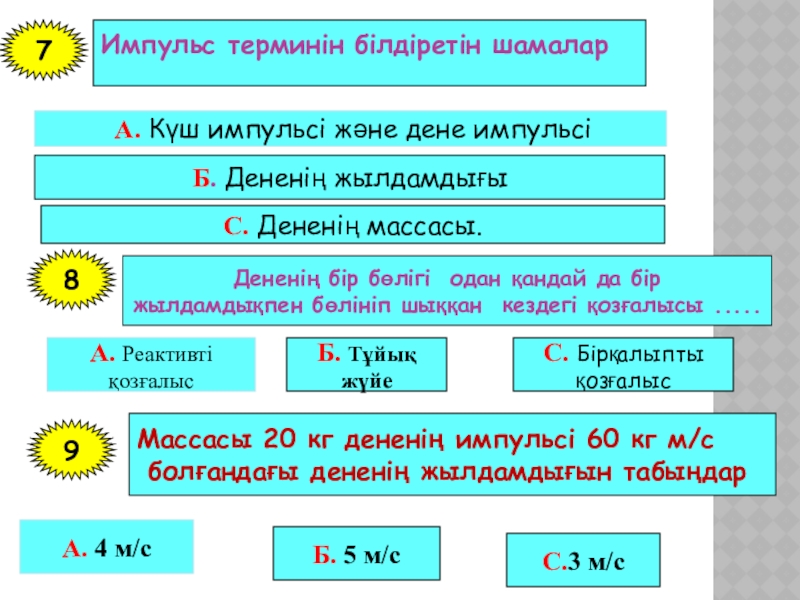 Дене импульсы. Шамалар. Күш моменті формула.