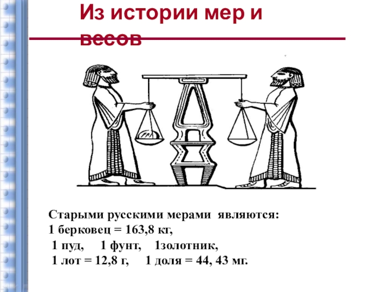 Меры веса презентация