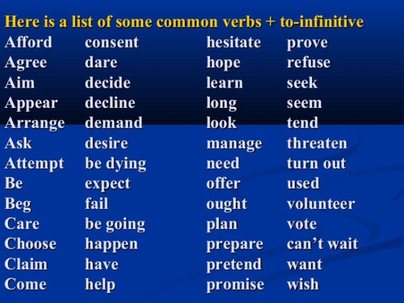 Ing to infinitive правило. Что такое Infinitive verbs в английском. Инфинитив глагола в английском. Глаголы после которых употребляется to Infinitive. Глаголы инфинитивы и герундий в английском.