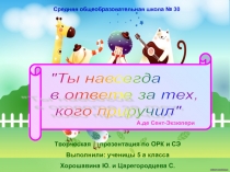 Презентация к уроку на тему Ты навсегда в ответе за тех кого приручил
