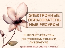 Презентация Электронные образовательные ресурсы