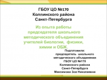 Презентация Из опыта работы председателя школьного методического объединения