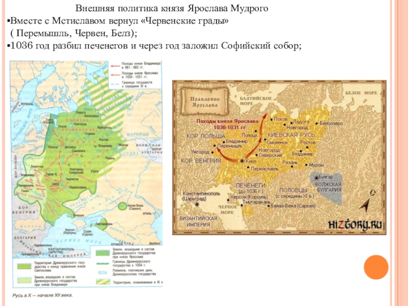 1036 год на руси. Карта Руси при Ярославе мудром.