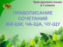Презентация по русскому языку на тему Сочетания жи-ши, ча-ща, чу-щу. Обобщение (1 класс)