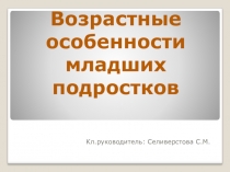 Классный час Возрстные особенности семиклассников